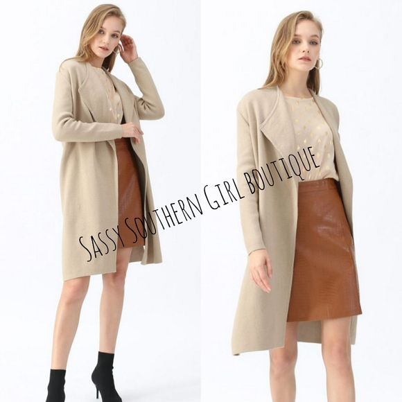 🆕⭐Tan sweater open coat cardigan - Picture 4 of 9